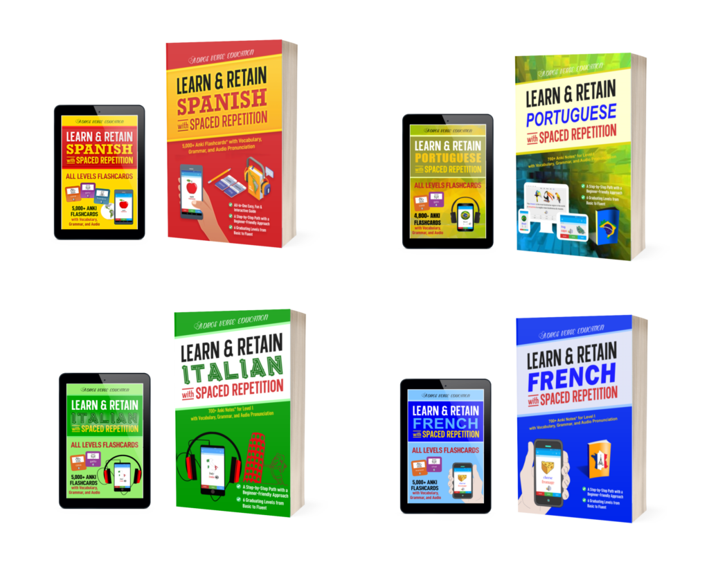 book-anki-decks-package-spanish-portuguese-italian-french